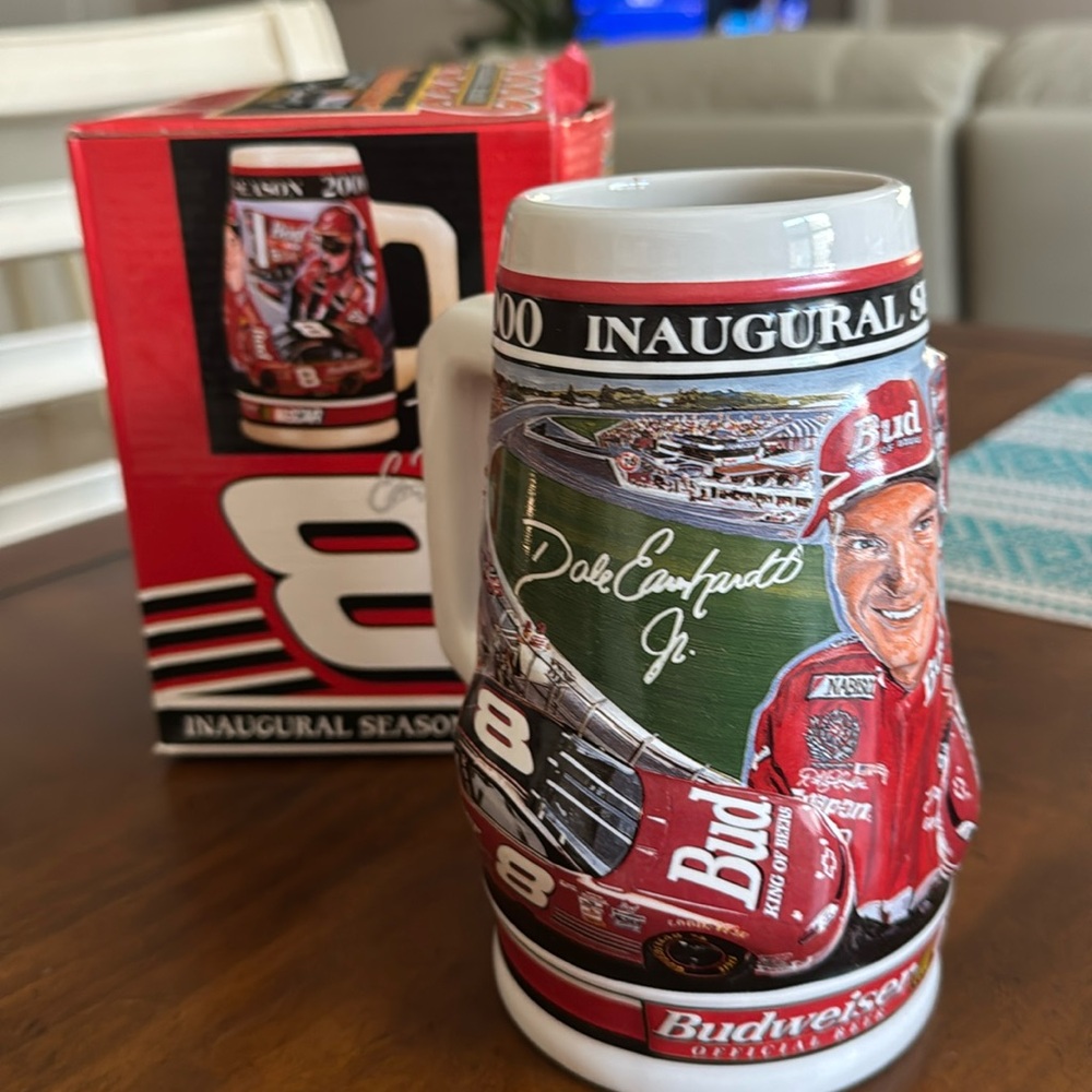Dale Earnhardt Jr Budweiser NASCAR Official 2000 Inaugural Season Beer Stein